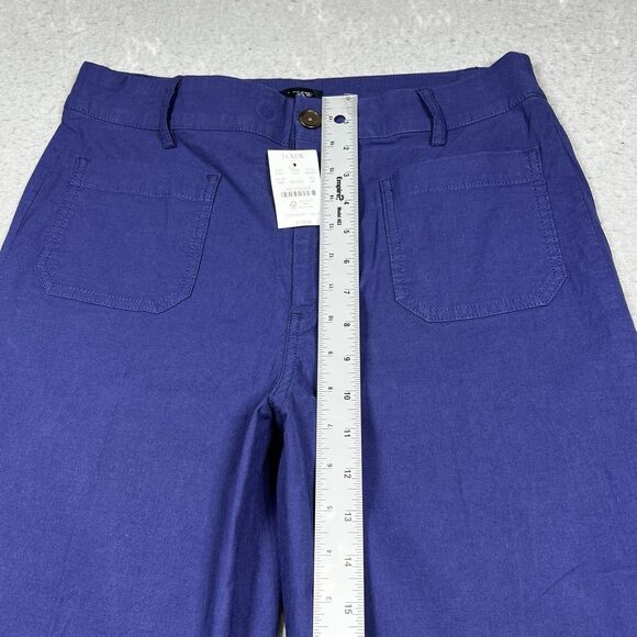 J. Crew Pant Womens Size 29 Blue High-Rise Pockets Wide-Leg Pant NWT Linen Blend - Picture 5 of 11